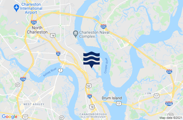 Mappa delle maree di Cosgrove Bridge, United States