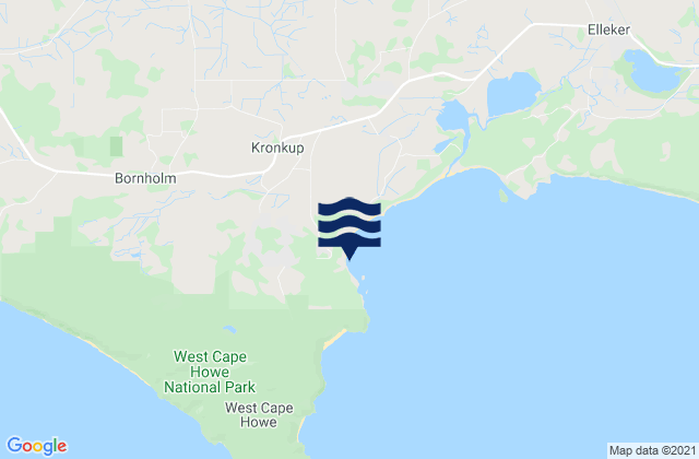 Mappa delle maree di Cosy Corner Beach, Australia