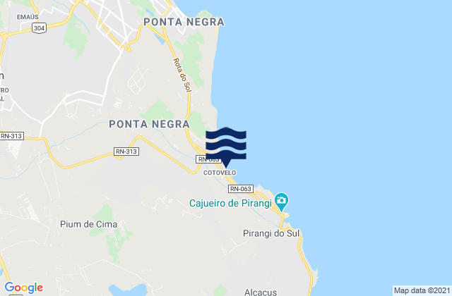 Mappa delle maree di Cotavelo, Brazil