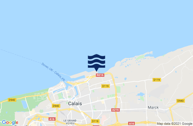 Mappa delle maree di Coulogne, France