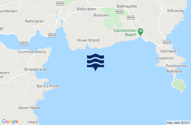 Mappa delle maree di Courtmacsherry Bay, Ireland