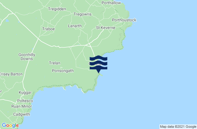 Mappa delle maree di Coverack, United Kingdom