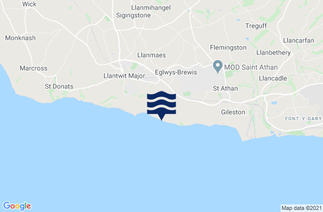 Mappa delle maree di Cowbridge, United Kingdom