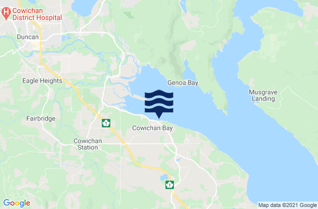 Mappa delle maree di Cowichan Bay, Canada