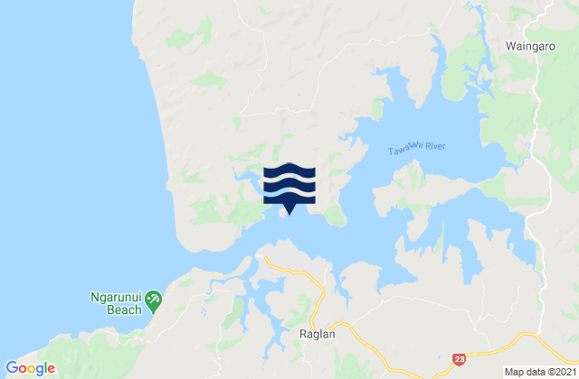Mappa delle maree di Cox Bay, New Zealand