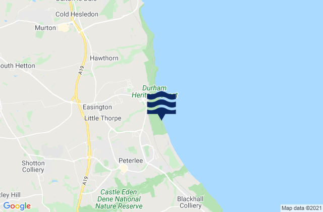 Mappa delle maree di Coxhoe, United Kingdom