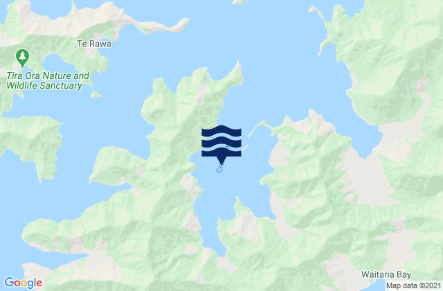 Mappa delle maree di Crail Bay, New Zealand