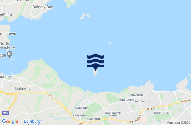 Mappa delle maree di Cramond Island, United Kingdom