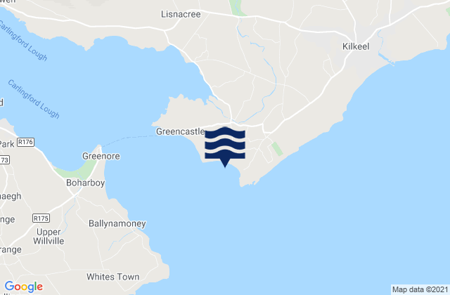 Mappa delle maree di Cranfield West Beach, United Kingdom