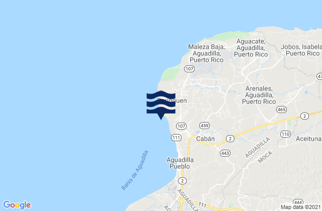 Mappa delle maree di Crash Boat, Puerto Rico
