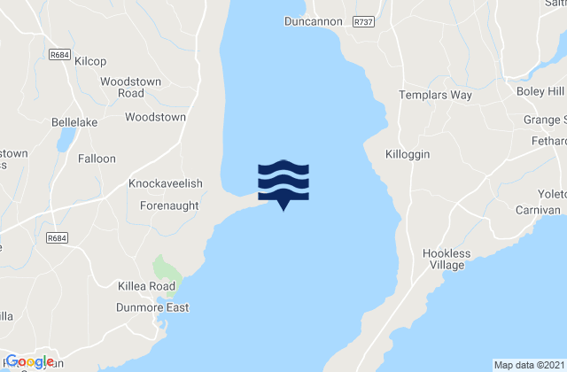 Mappa delle maree di Creadan Head, Ireland