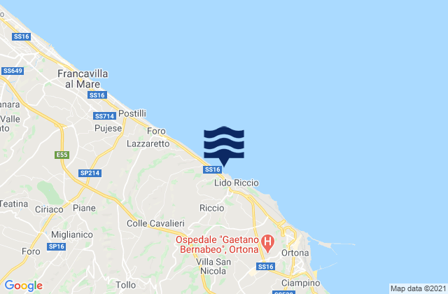 Mappa delle maree di Crecchio, Italy