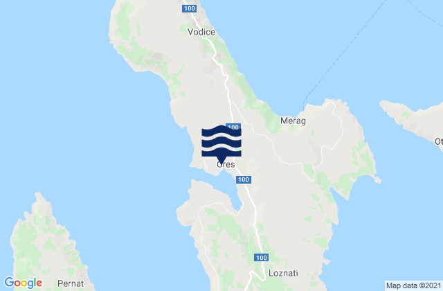 Mappa delle maree di Cres, Croatia