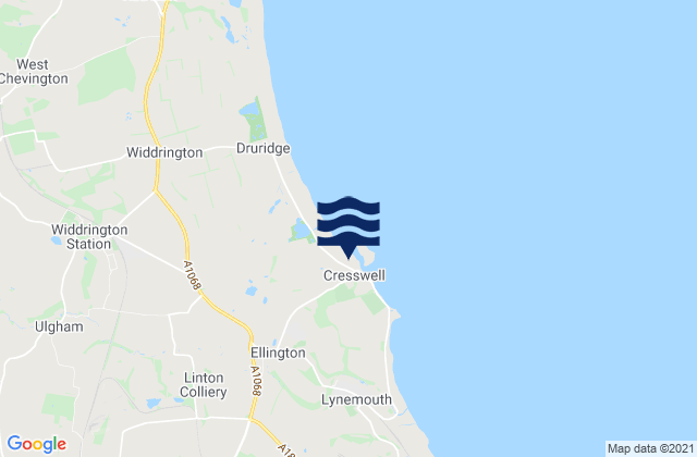 Mappa delle maree di Cresswell, United Kingdom