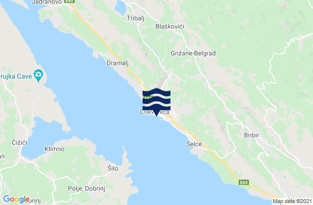 Mappa delle maree di Crikvenica, Croatia