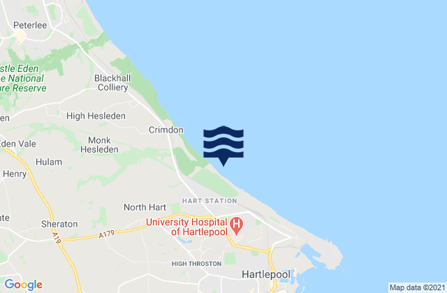 Mappa delle maree di Crimdon Beck Beach, United Kingdom