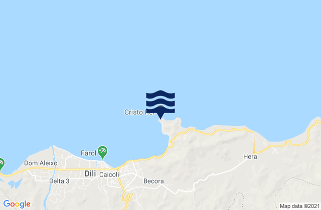 Mappa delle maree di Cristo Rei, Timor Leste