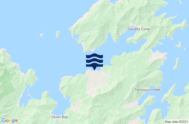 Mappa delle maree di Croiselles, New Zealand