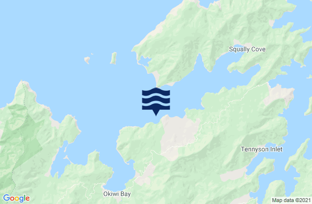 Mappa delle maree di Croisilles Harbour, New Zealand
