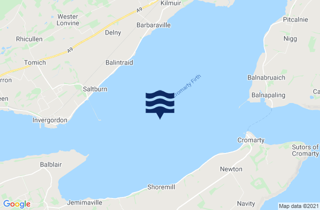 Mappa delle maree di Cromarty Firth, United Kingdom