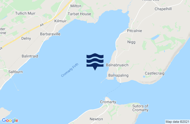 Mappa delle maree di Cromarty, United Kingdom