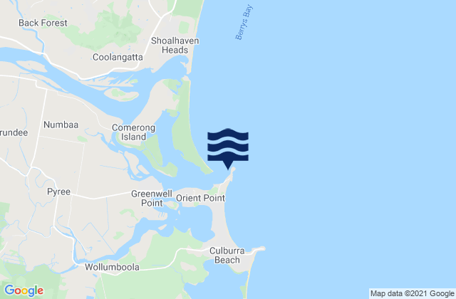 Mappa delle maree di Crookhaven Heads, Australia