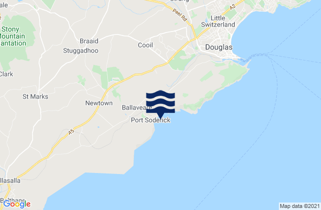 Mappa delle maree di Crosby, Isle of Man