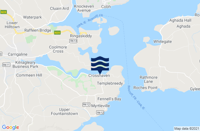 Mappa delle maree di Crosshaven, Ireland