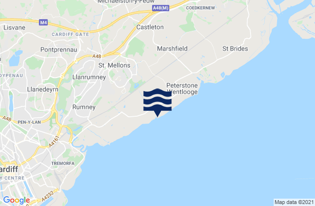 Mappa delle maree di Crosskeys, United Kingdom