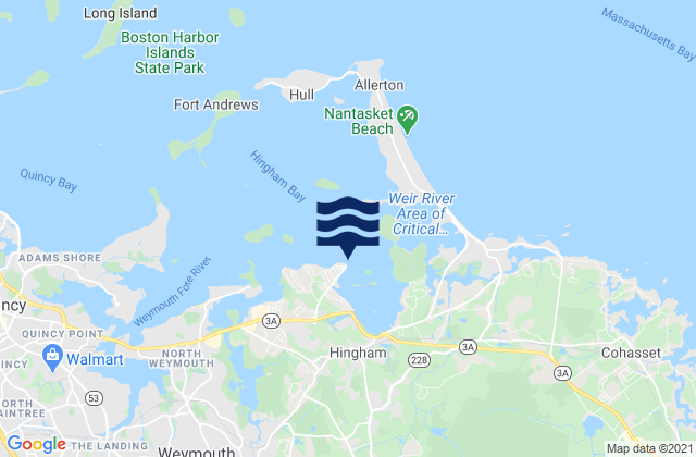 Mappa delle maree di Crow Point (Hingham Harbor Entrance), United States