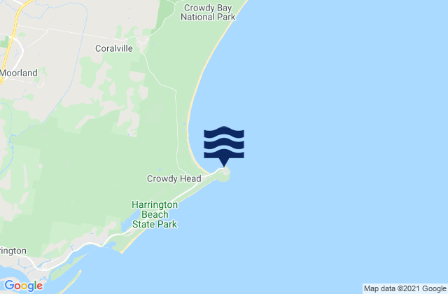 Mappa delle maree di Crowdy Head, Australia