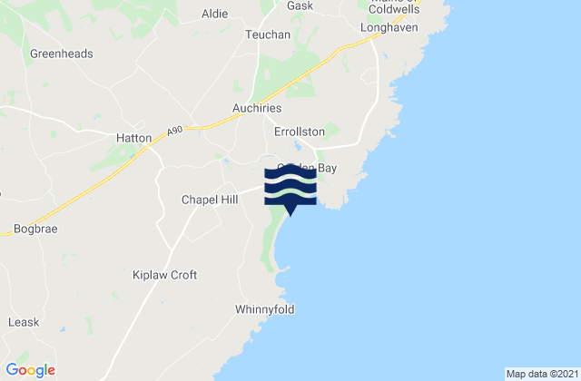 Mappa delle maree di Cruden Bay Beach, United Kingdom