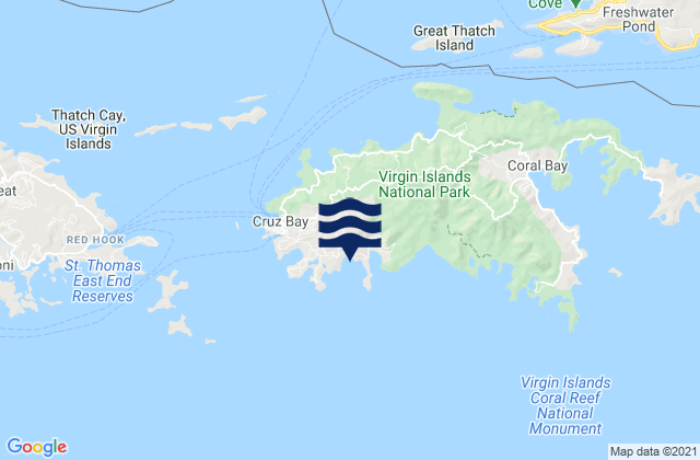 Mappa delle maree di Cruz Bay, U.S. Virgin Islands