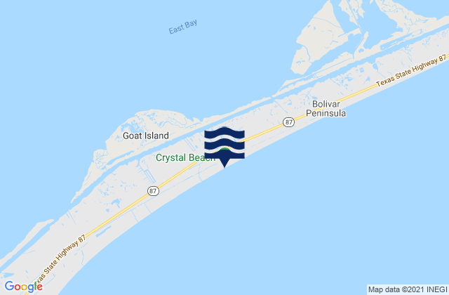 Mappa delle maree di Crystal Beach, United States