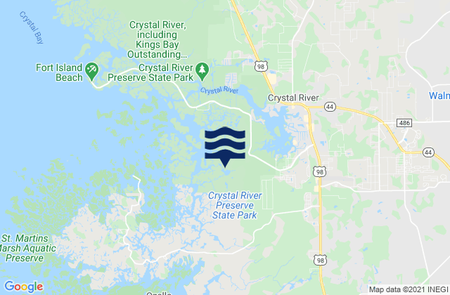 Mappa delle maree di Crystal River, United States