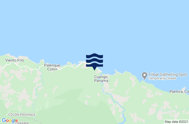Mappa delle maree di Cuango, Panama