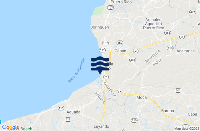 Mappa delle maree di Cuchillas Barrio, Puerto Rico