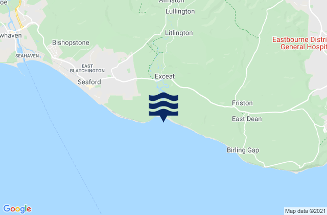 Mappa delle maree di Cuckmere Haven Beach, United Kingdom