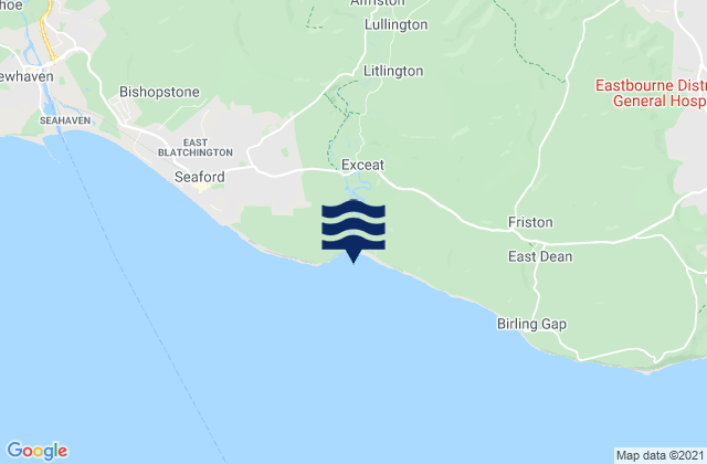 Mappa delle maree di Cuckmere Haven, United Kingdom