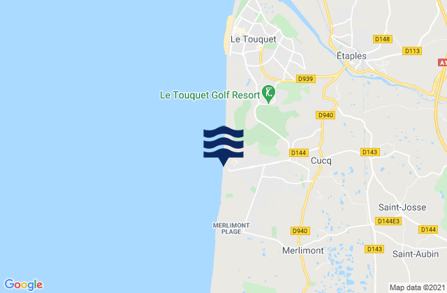 Mappa delle maree di Cucq, France