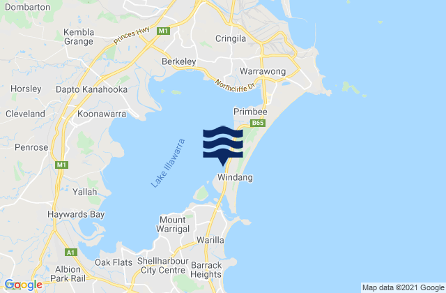 Mappa delle maree di Cudgeree Bay, Australia