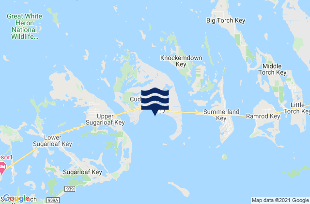 Mappa delle maree di Cudjoe Key (Cudjoe Bay), United States