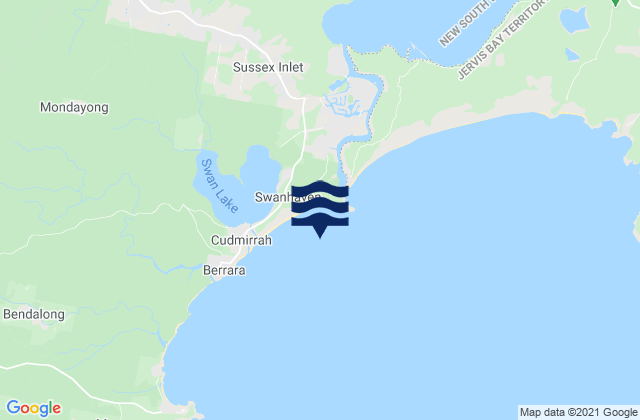 Mappa delle maree di Cudmirrah Beach, Australia