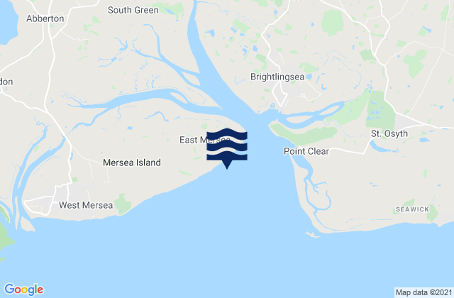 Mappa delle maree di Cudmore Grove Beach, United Kingdom