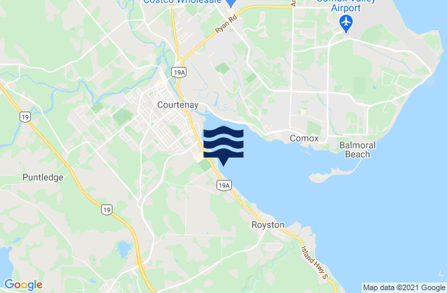 Mappa delle maree di Cumberland, Canada