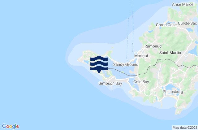Mappa delle maree di Cupecoy, U.S. Virgin Islands