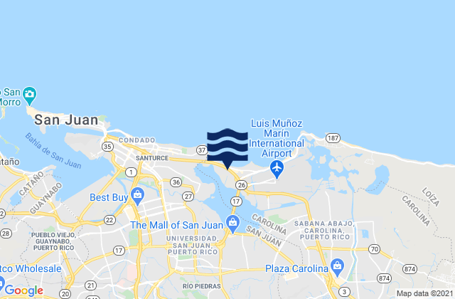Mappa delle maree di Cupey Barrio, Puerto Rico