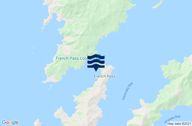Mappa delle maree di Current Basin, New Zealand