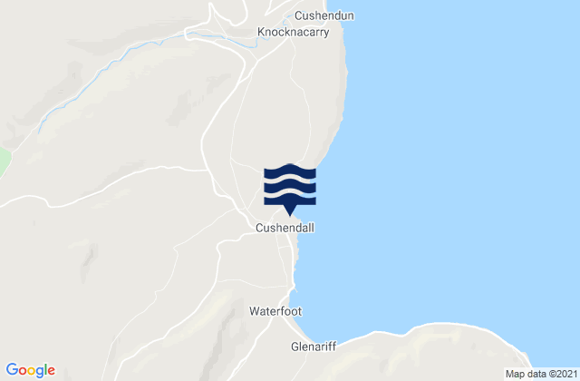 Mappa delle maree di Cushendall, United Kingdom