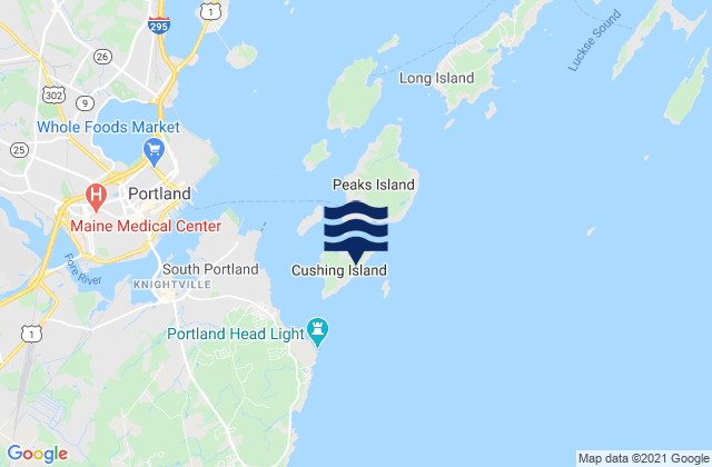 Mappa delle maree di Cushing Island, United States